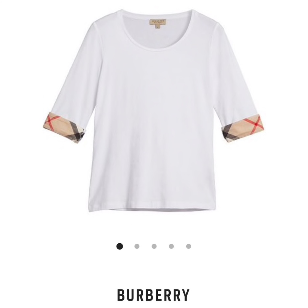 Burberry Check Cuff Stretch-Cotton Top